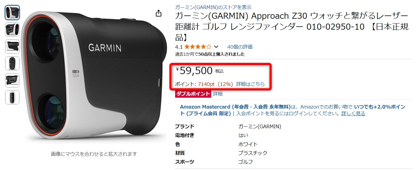 Garmin Z30 Amazon価格