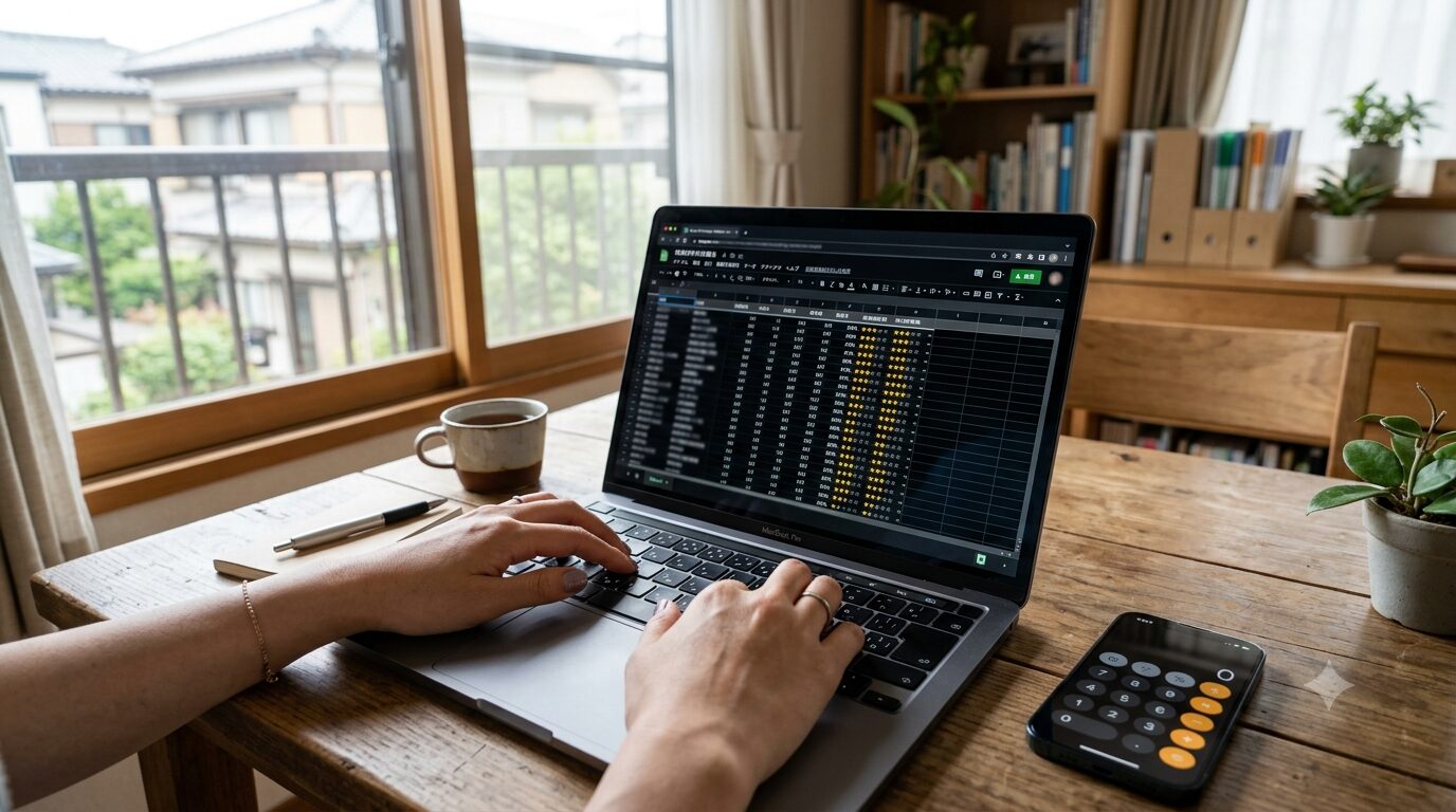 コスパ指数を計算する様子