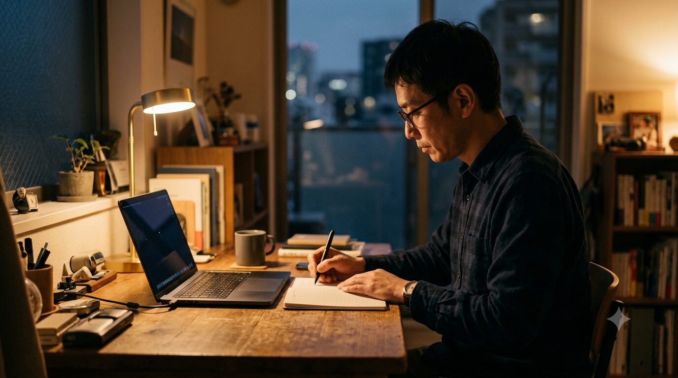 転職活動の準備をするシーン