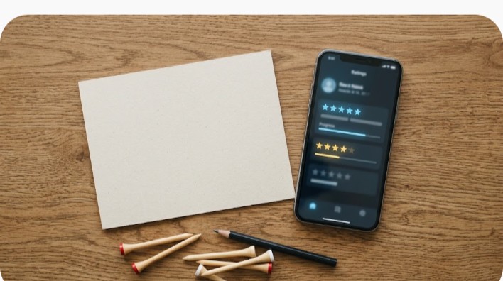 ゴルフ場のスコアカードと評価データのイメージ