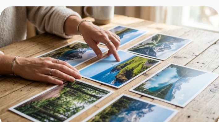 複数のゴルフ場の写真を並べて比較するイメージ